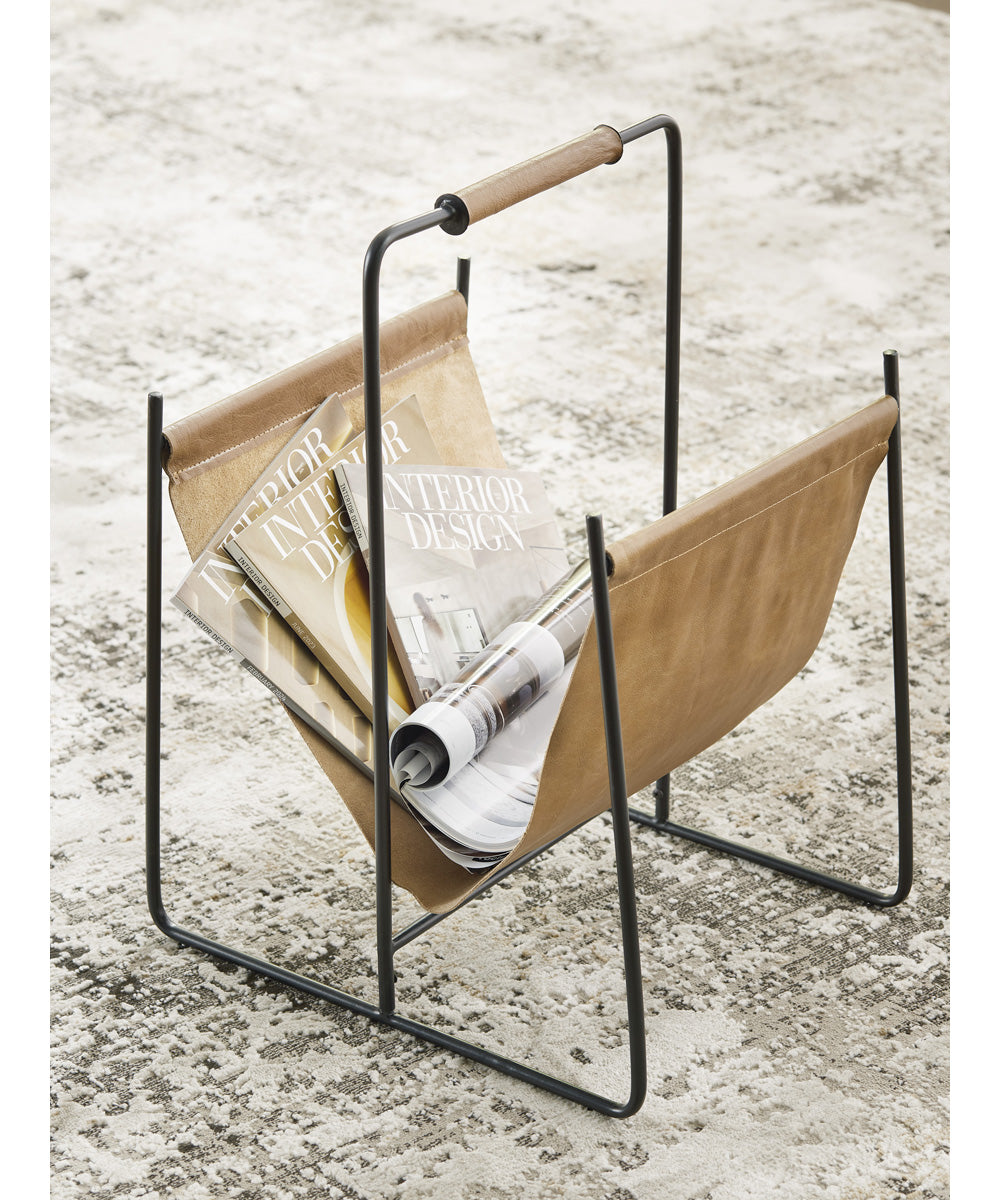 Faronworth Magazine Rack Brown/Black