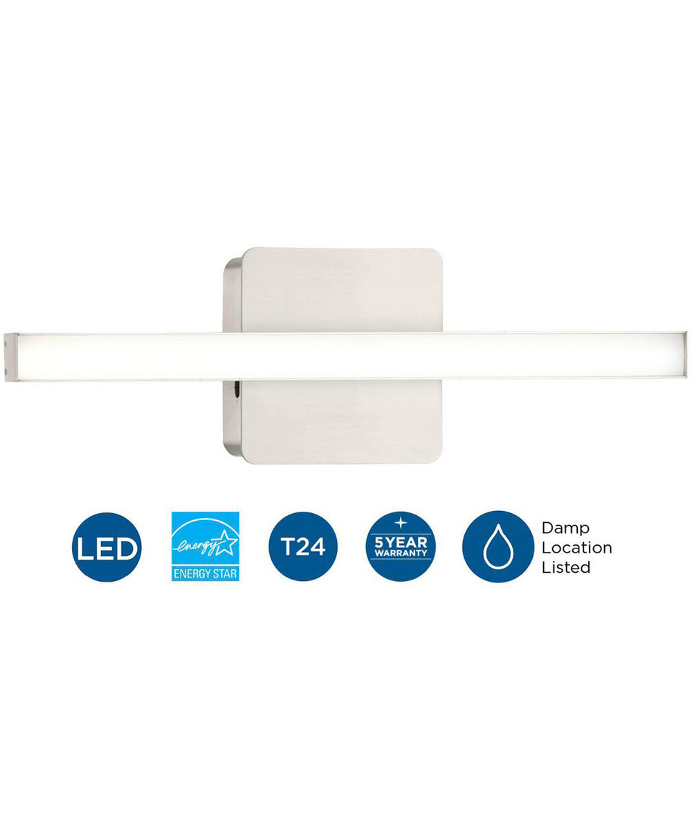 Phase 4 16 in. Small Modern Integrated 3CCT Integrated LED Linear Vanity Light Brushed Nickel