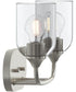 Ilia 2-Light Bath Vanity with Clear Glass Shade Brushed Nickel