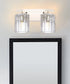 14"W Sloane 2-Light Vanity Polished Nickel with Clear Grooved Glass