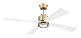 Rhett 52" 4-Blade Indoor/Outdoor Ceiling Fan Damp Rated 1-Light Fan Satin Brass