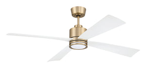 Rhett 52" 4-Blade Indoor/Outdoor Ceiling Fan Damp Rated 1-Light Fan Satin Brass