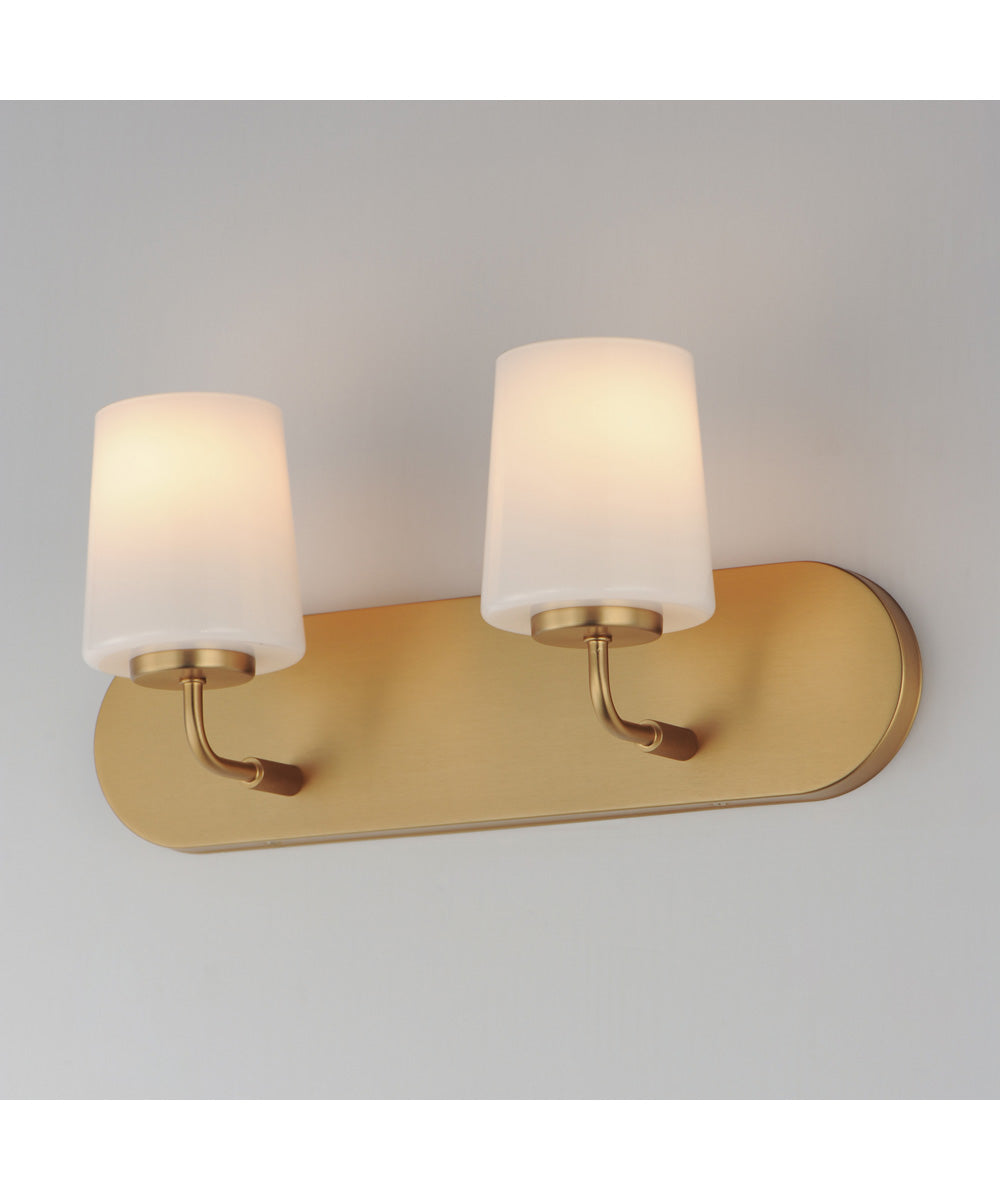 Durham 2-Light Strip Bath Vanity Natural Aged Brass