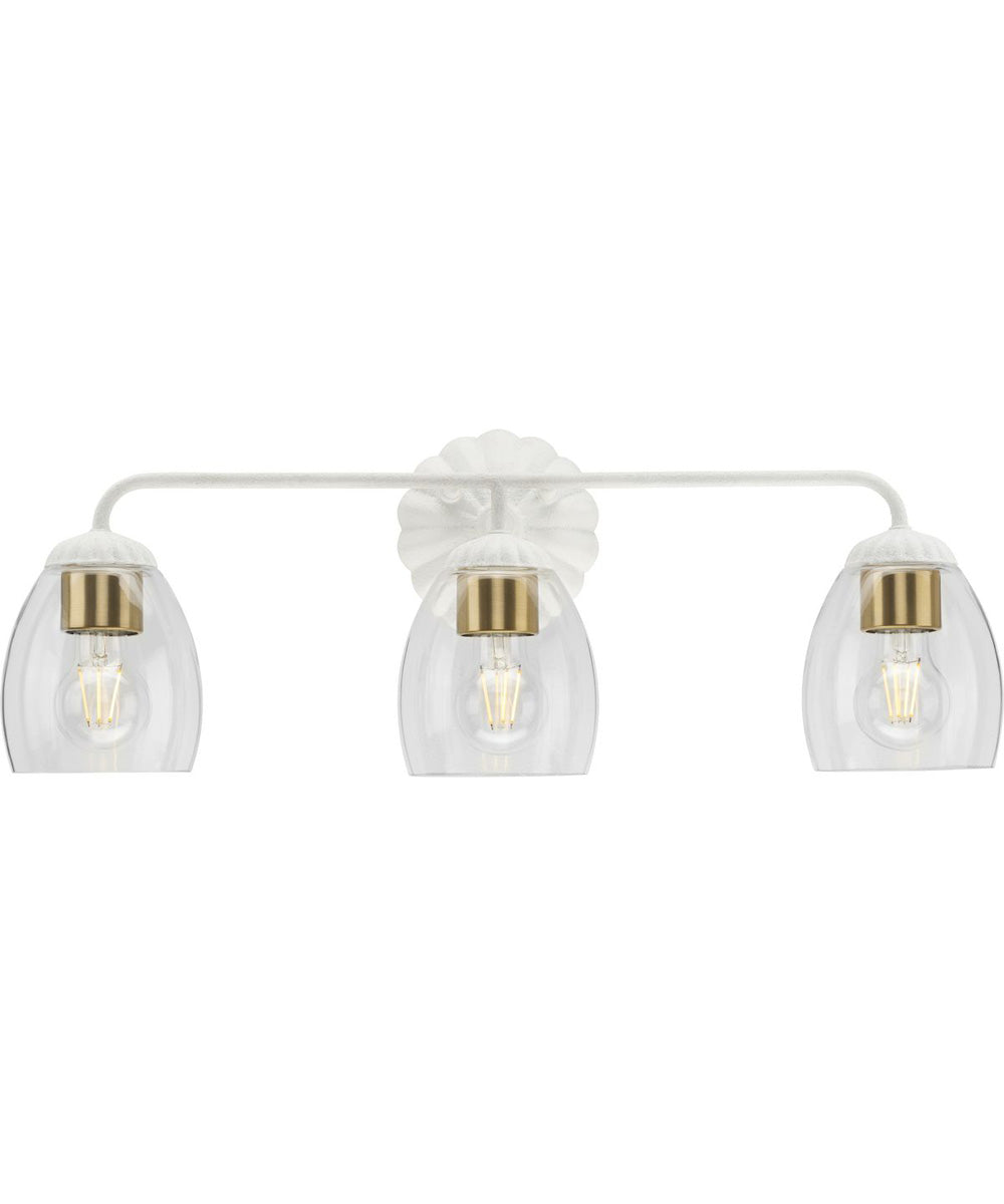 Quillan 3-Light Transitional Bath & Vanity Light White Plaster