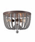 Dumas 16"W 3-Light Golden Bronze Finish Distressed Gray Wood Bead Flushmount by KenroyHome
