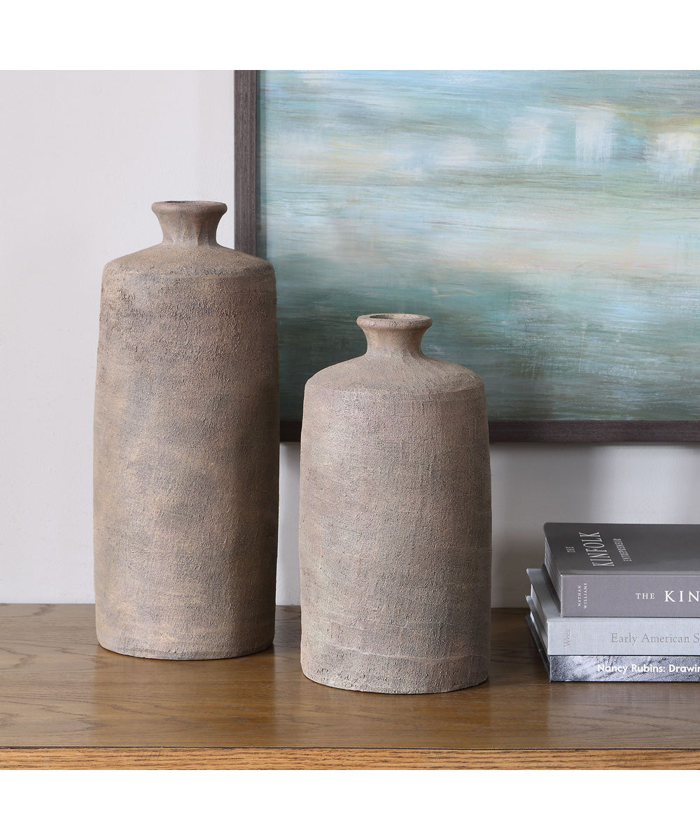 Terrene Clay Vases, Set of 2