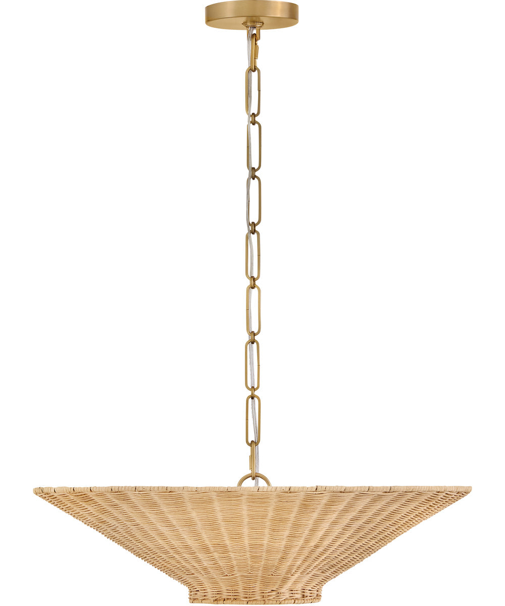 Delia 4-Light Small Convertible Chandelier in Heritage Brass