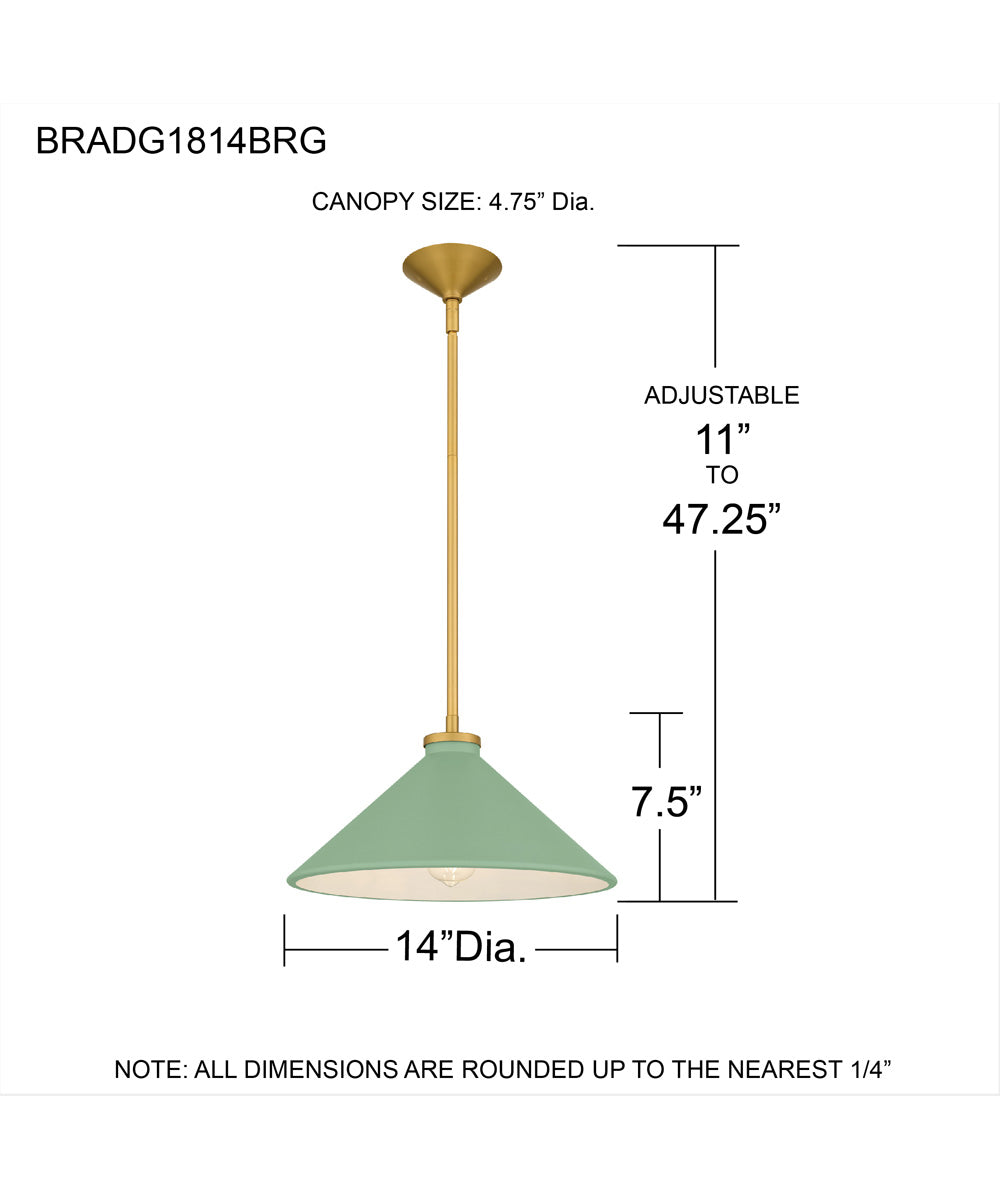 Bradbury 1-light Pendant Brushed Gold
