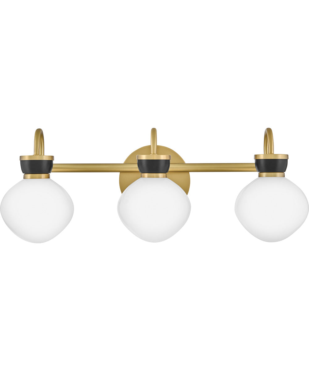 Lucy 3-Light Medium Three Light Vanity in Lacquered Brass