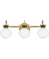 Lucy 3-Light Medium Three Light Vanity in Lacquered Brass
