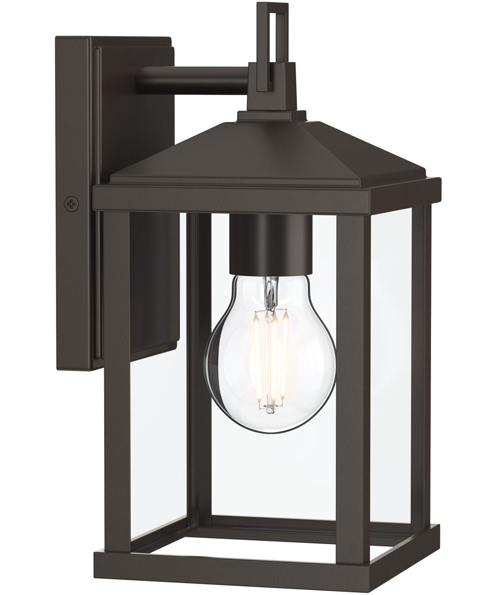 Cantley Small Outdoor Wall Lantern with Clear Glass Panels Antique Bronze