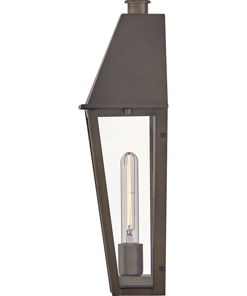Endsley 1-Light Medium Wall Mount Lantern in Blackened Brass