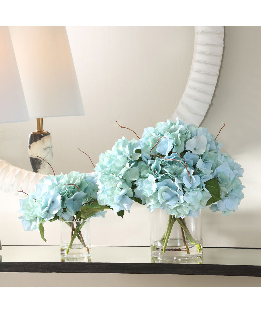 Tranquil Blooms In Glass Vases Set of 2