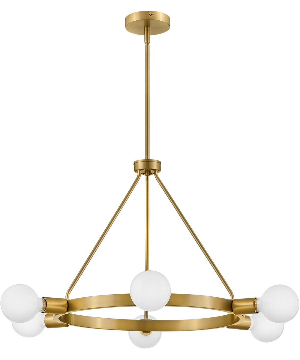 Orla 6-Light Medium Single Tier Chandelier in Lacquered Brass