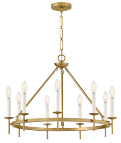 Copley 9-Light Medium Ring Chandelier in Lacquered Brass