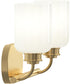 Reines 2-Light Bath Vanity with Opal Glass Shades Brushed Gold