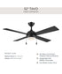 Tavo 52-in. 4-Blade LED Modern Ceiling Fan Matte Black