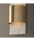 Sidney 1-Light Sconce White Marble and Matte Brass