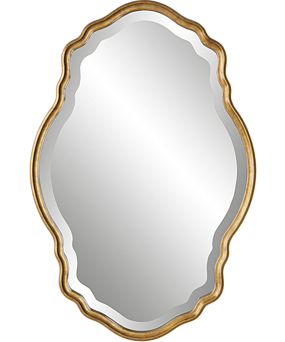 22x33" Wall Mirror in Gold with an Amber Glaze