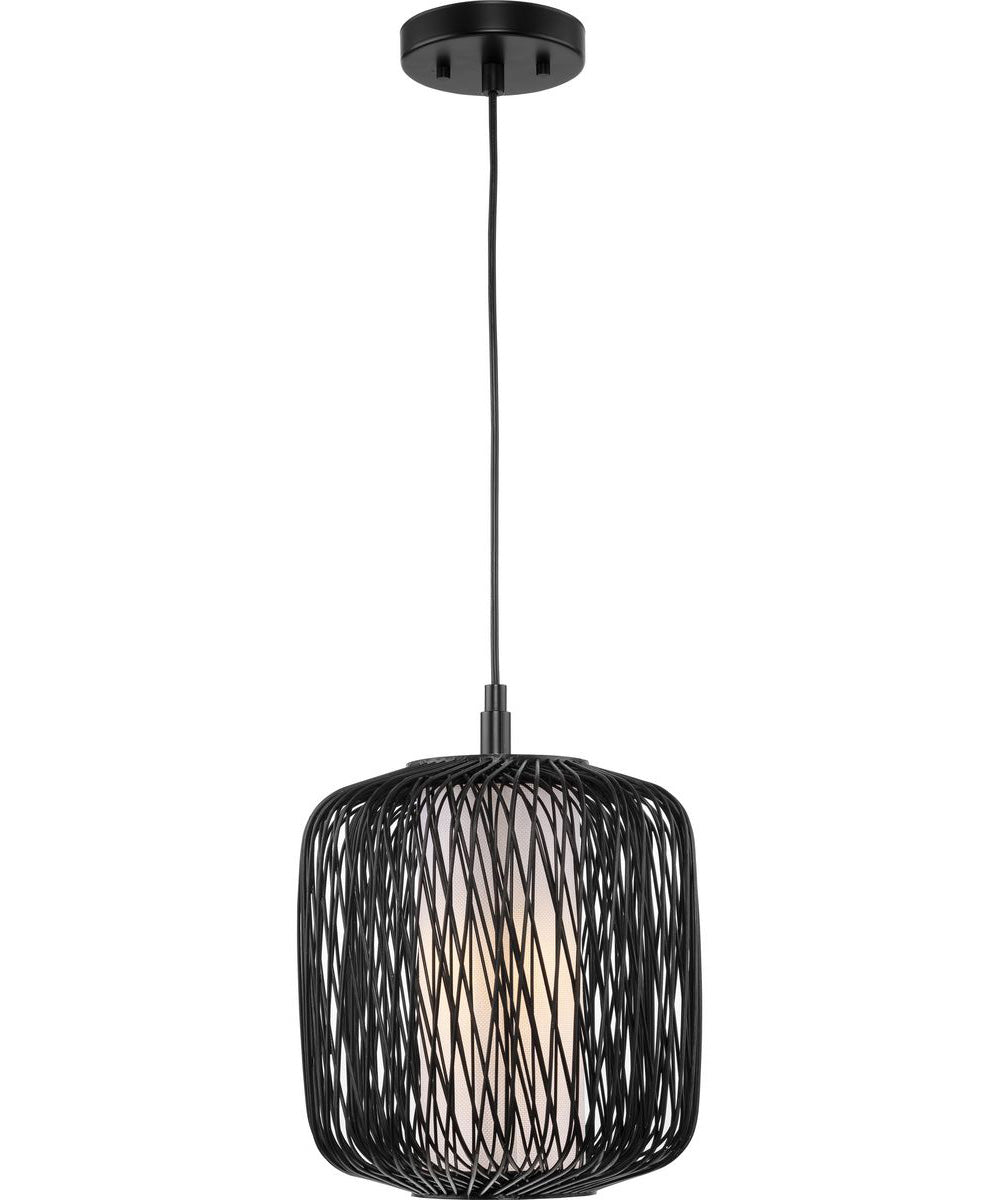 Cordova 1-Light Mini-Pendant Black Rattan