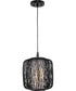 Cordova 1-Light Mini-Pendant Black Rattan
