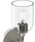 Ilia 1-Light Wall Sconce with Clear Glass Shade Brushed Nickel