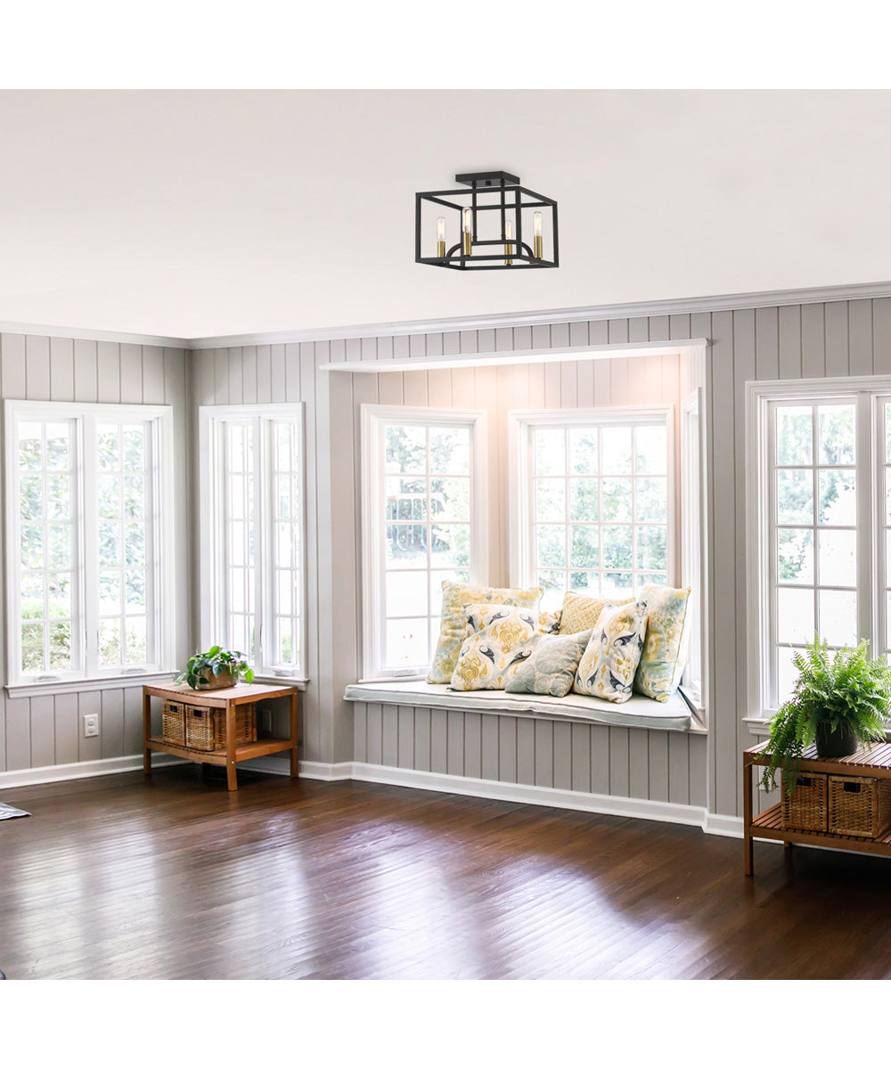 Uptown 4 Light Semi Flush Matte Black