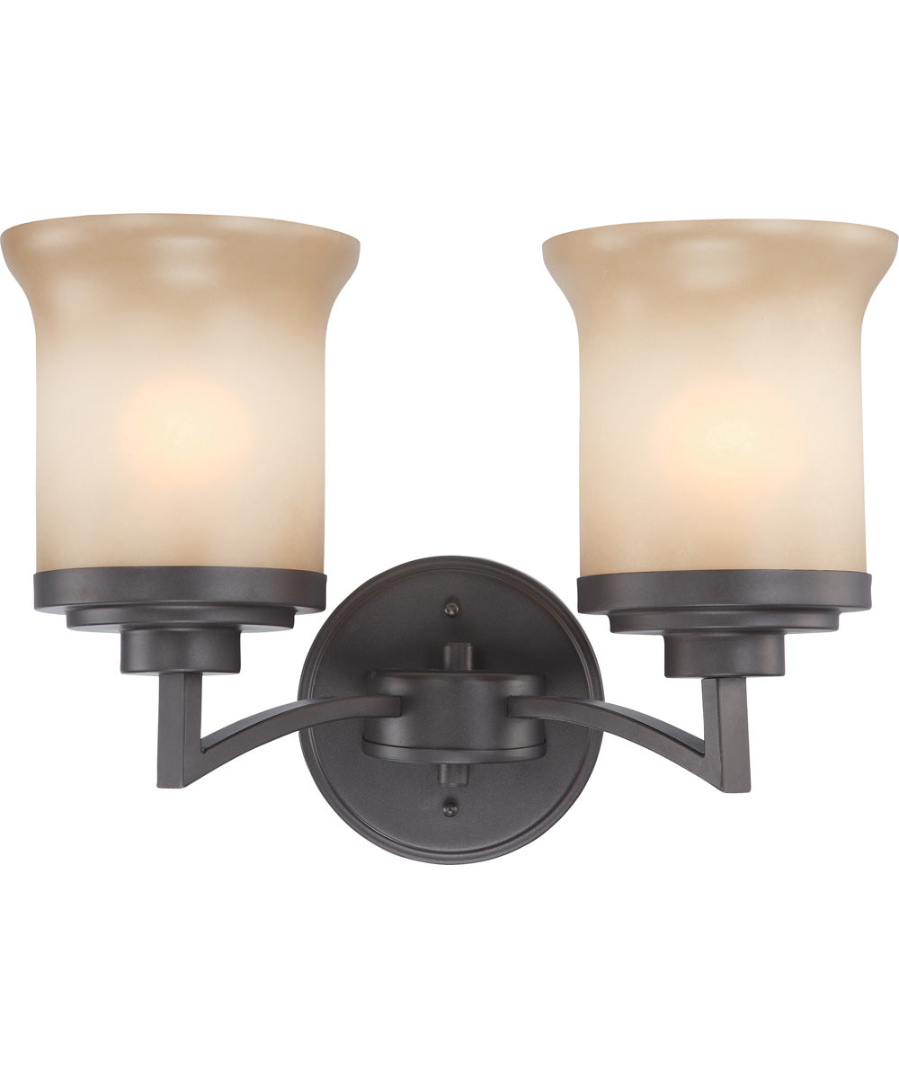 14"W Harmony 2-Light Vanity & Wall Dark Chocolate Bronze