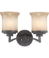 14"W Harmony 2-Light Vanity & Wall Dark Chocolate Bronze