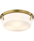 Rowen 3-Light Close-to-Ceiling Natural Brass