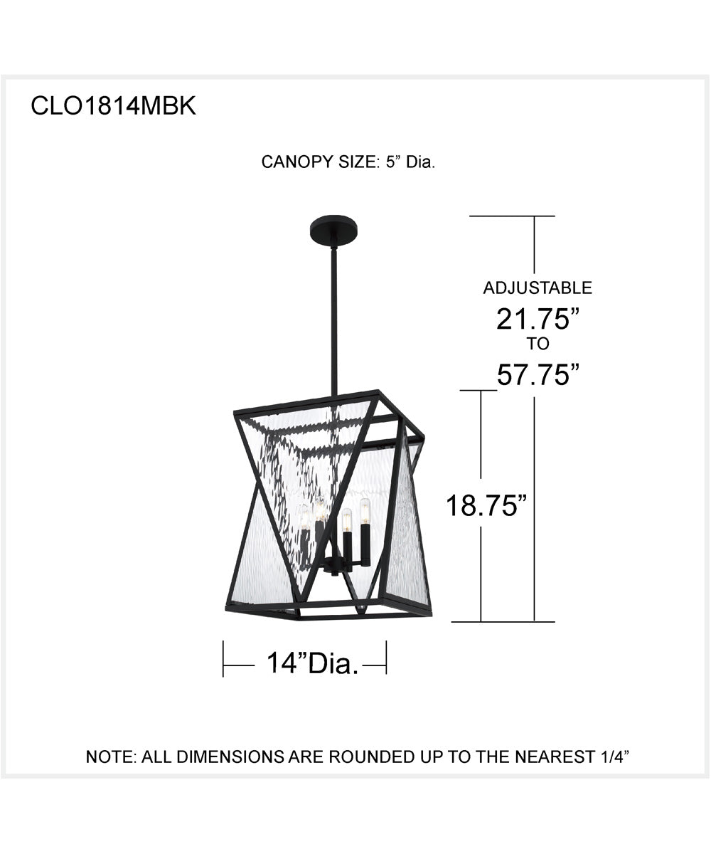 Clovis 4-light Pendant Matte Black