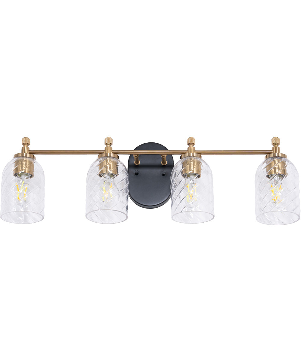 Council 4-Light Lighting Flat Black/Satin Brass