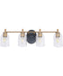 Council 4-Light Lighting Flat Black/Satin Brass