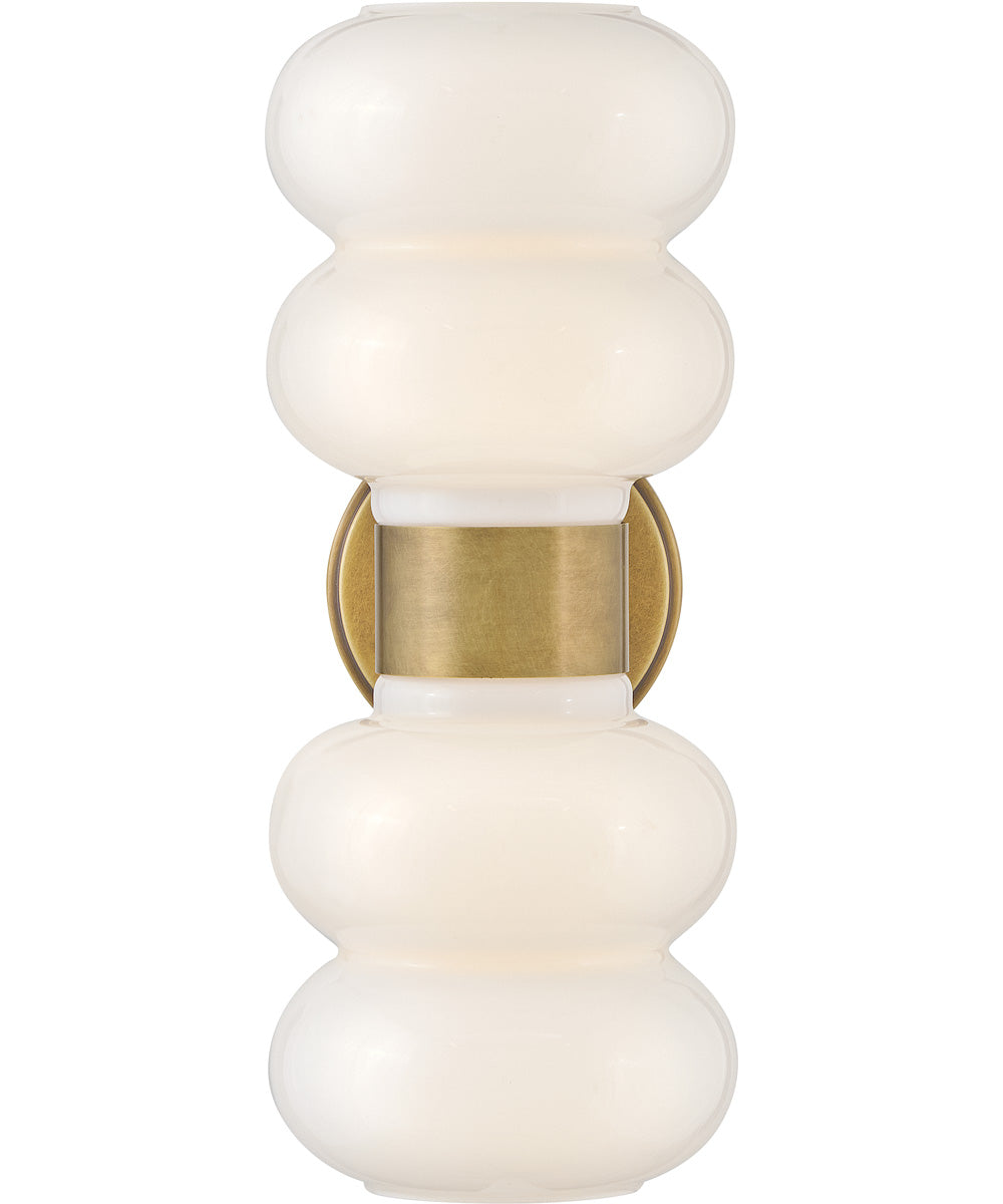 Nadia 2-Light Medium Two Light Sconce in Lacquered Brass