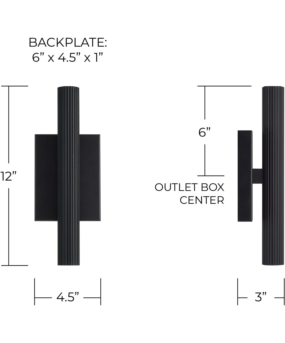 Ian 2-Light Sconce Matte Black