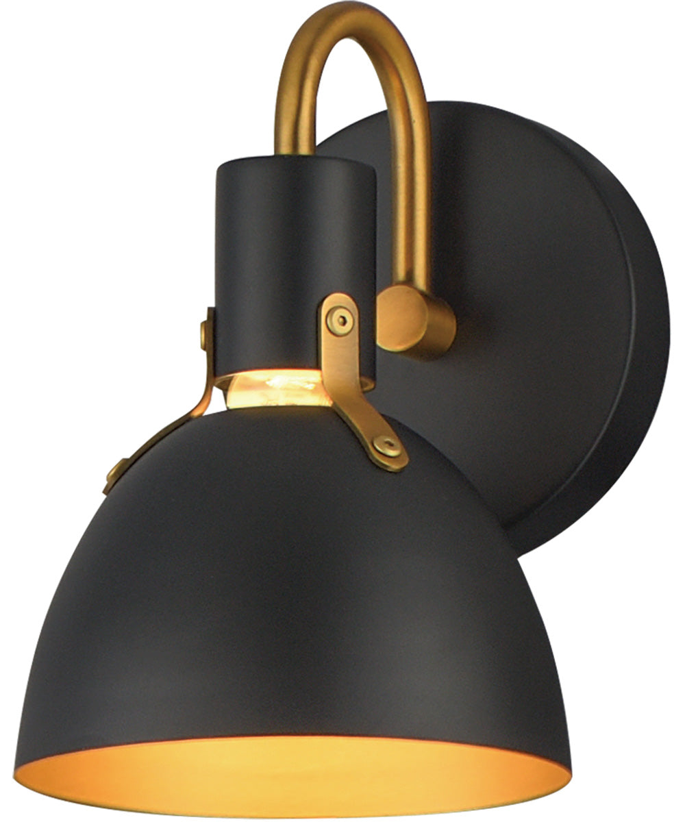 Dusk 1-Light Wall Sconce Black / Antique Brass