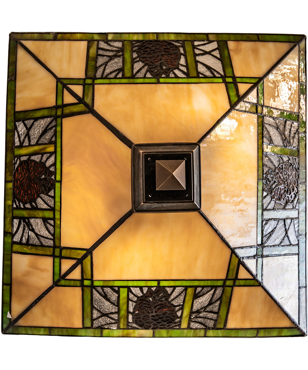 17" Square Pinecone Ridge Semi-Flush Mount