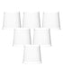 6"W x 5"H Set of 6 White Linen Drum Chandelier Clip-On Lampshade