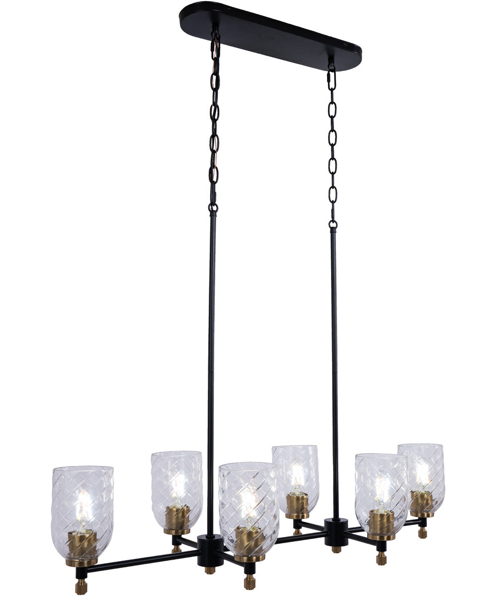 Council 6-Light Lighting Flat Black/Satin Brass