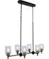 Council 6-Light Lighting Flat Black/Satin Brass
