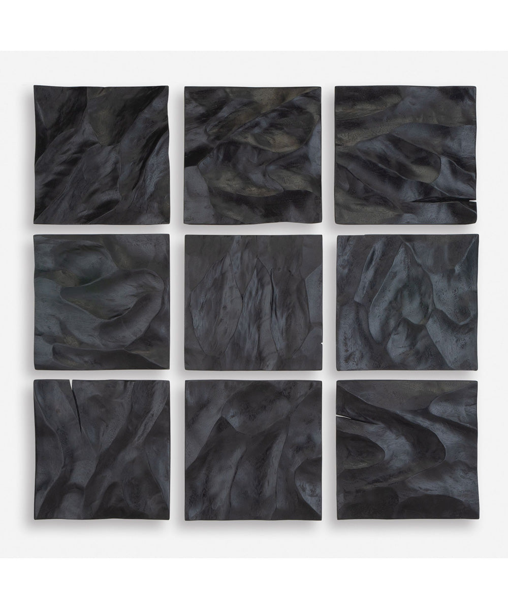 Malosi Black Wood Wall Decor, Set/9
