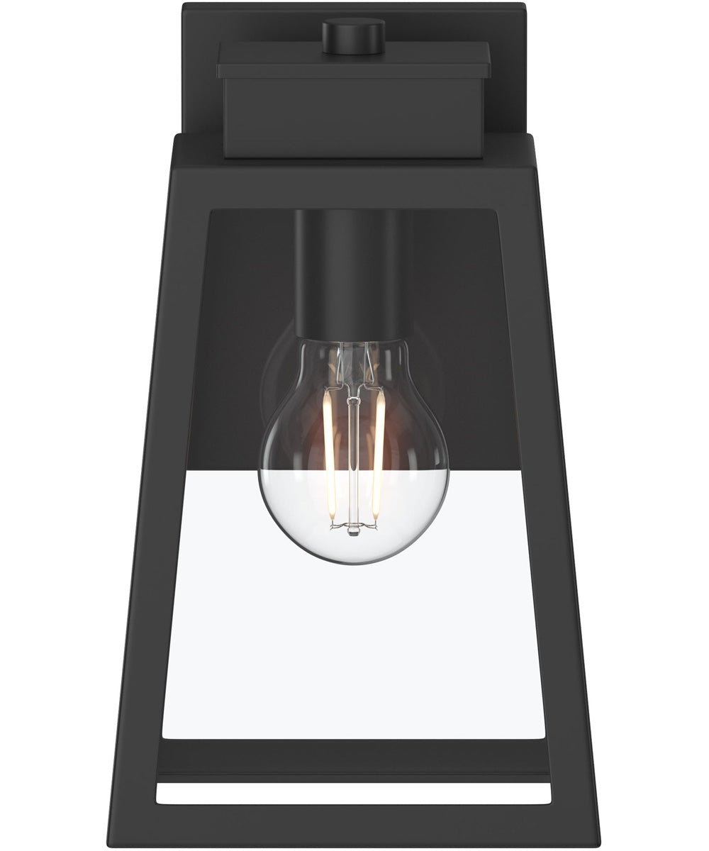 Hedry Small Outdoor Wall Lantern with Clear Glass Panels Matte Black