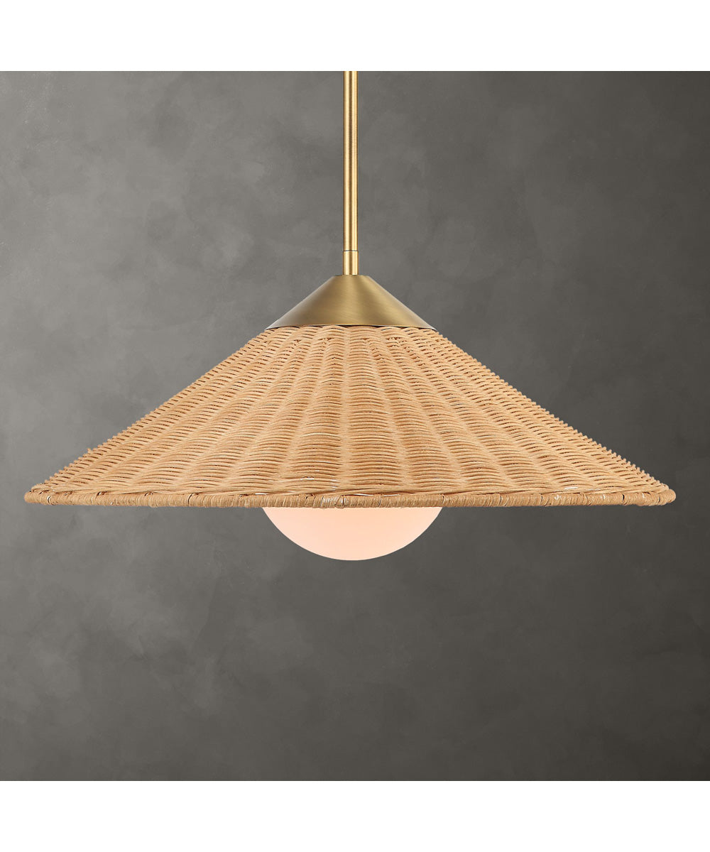 Phuvinh 1 Light Rattan Shade Pendant