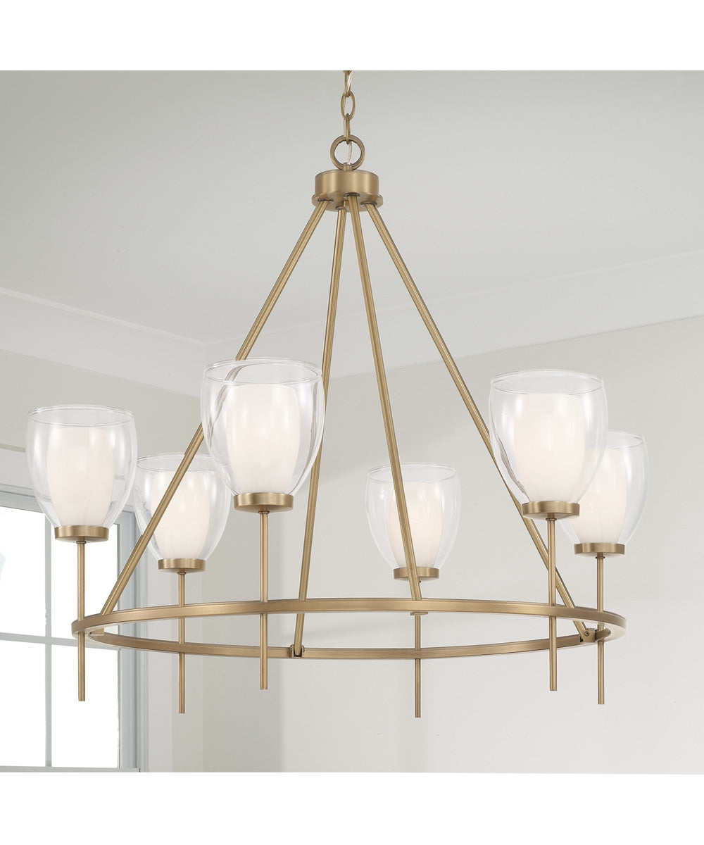 Joss 6-Light Chandelier Aged Brass