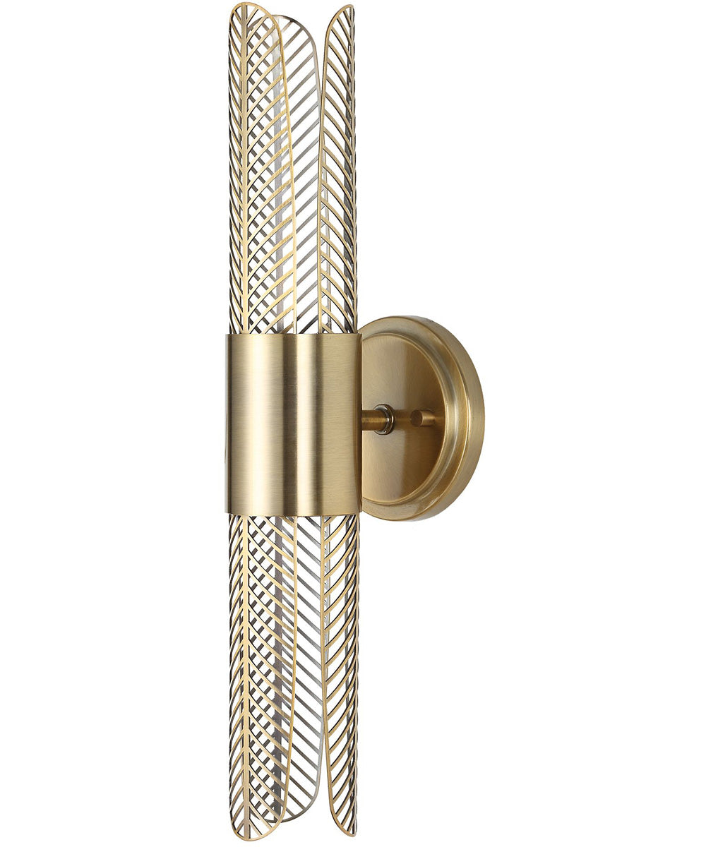 Cret 2 Light LED Brass Sconce