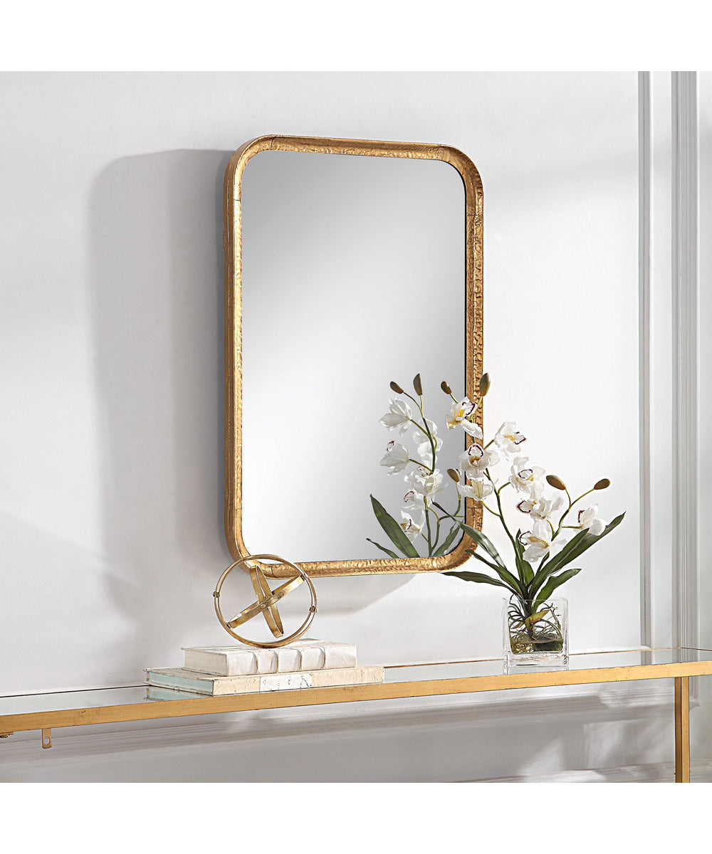 20x30" Wall Mirror Lightly Antiqued Gold Leaf with Glaze