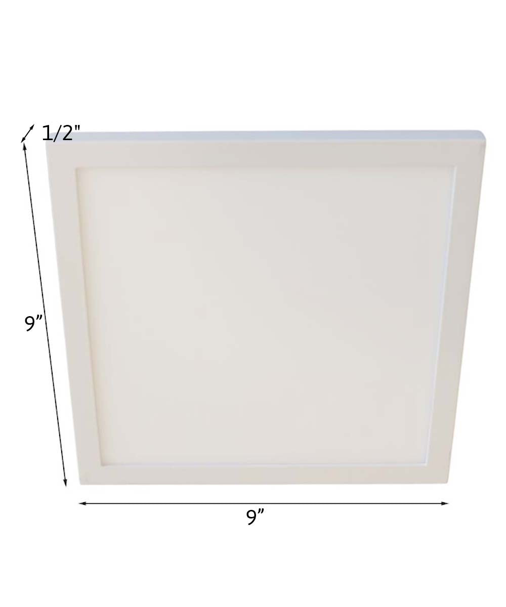 Wafer 9" Square LED Surface Mount Ceiling/Wall Light 3000K White