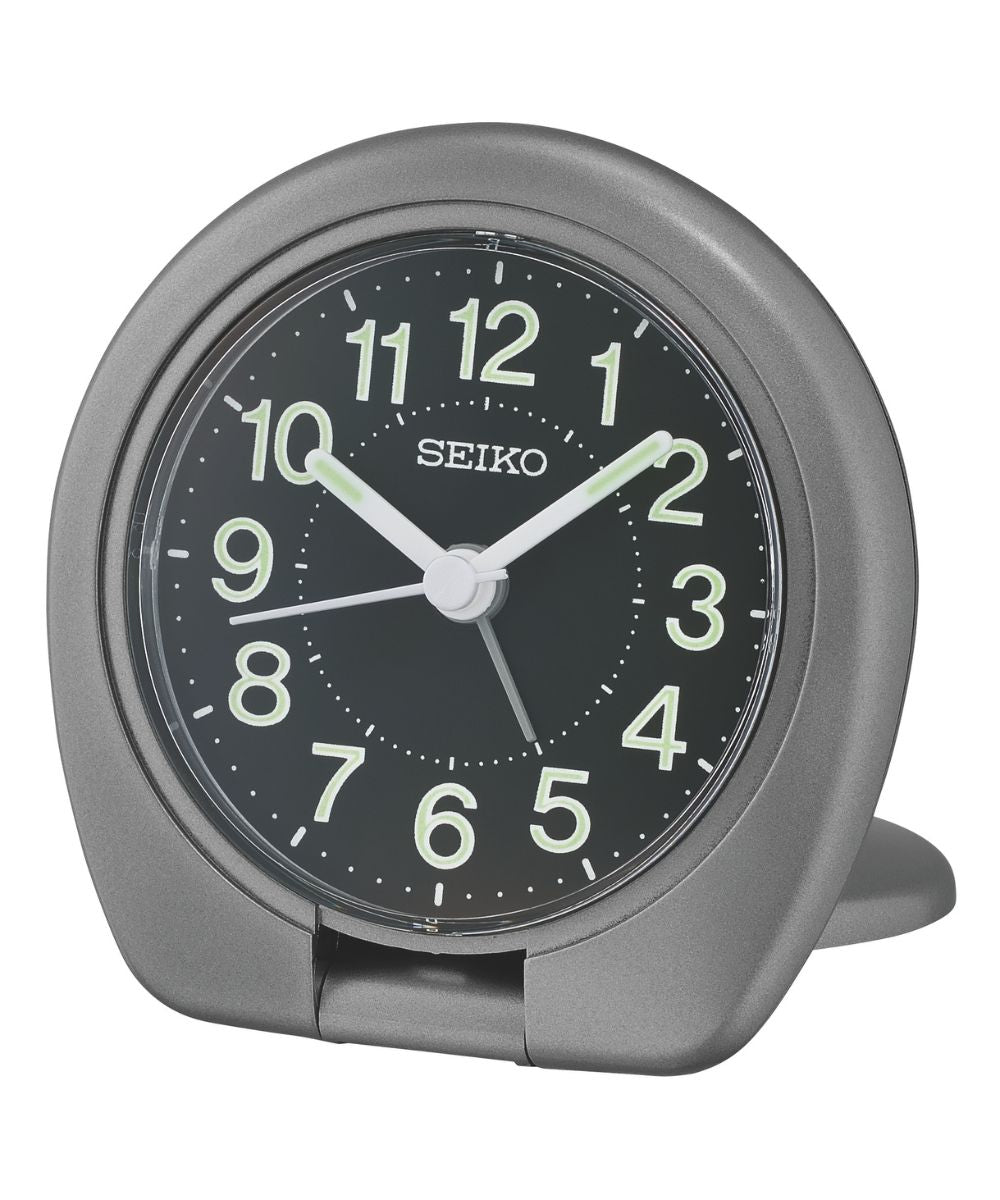 OPEN BOX Travel Alarm Clock Sakai Metallic Dark Silver