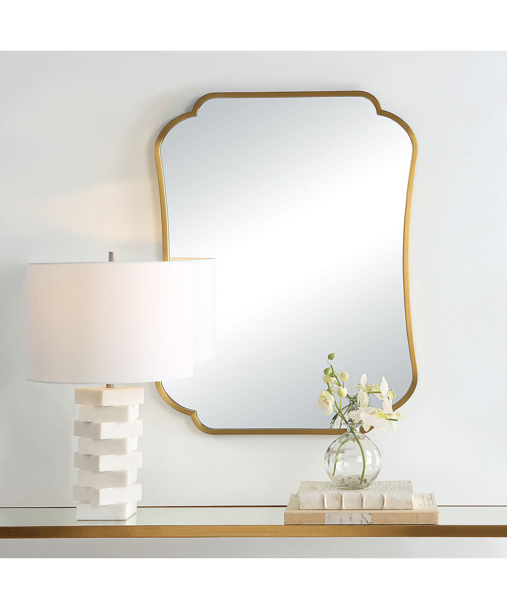 Athena Brushed Brass Mirror