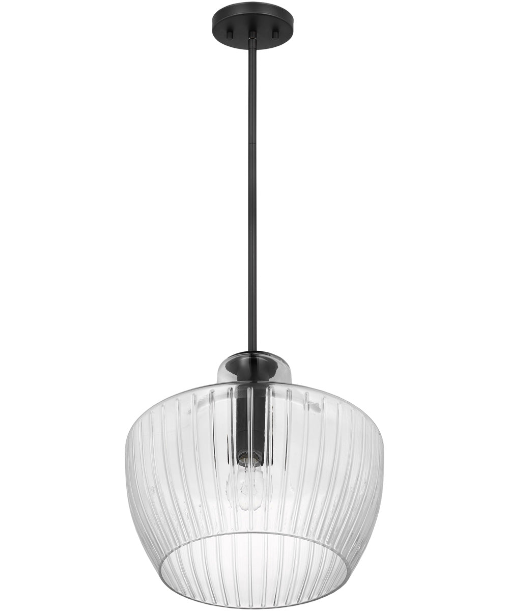 Destin 1-Light Pendant Black / Silver Accents